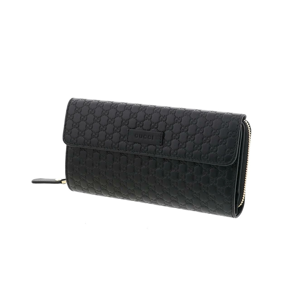 GUCCI Guccissima Round Zipper Long Wallet Black - Picture 2 of 6